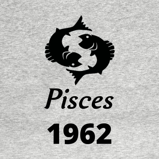 Black Zodiac Birthday Pisces 1962 by Down Home Tees